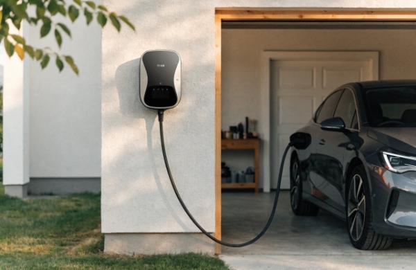 11kW wallbox charger professionally installed in a home garage