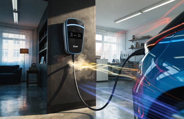 22kW wallbox charger setup showing fast charging capability
