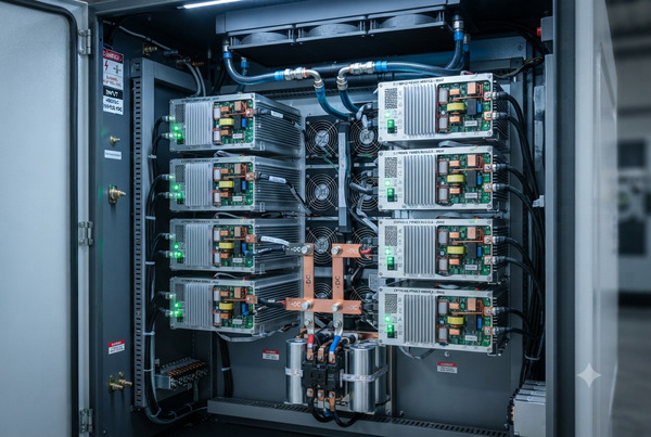 High-efficiency power modules inside a modern DC fast EV charger